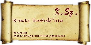 Kreutz Szofrónia névjegykártya